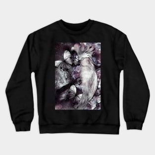 PARROT TROPICAL DECO DESIGN PURPLE COCKATOO EXOTIC ART PRINT Crewneck Sweatshirt